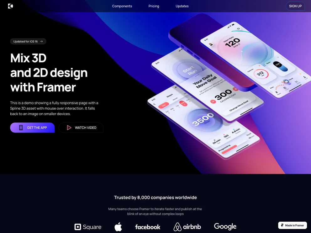 3D Landing Page Website Template screenshot