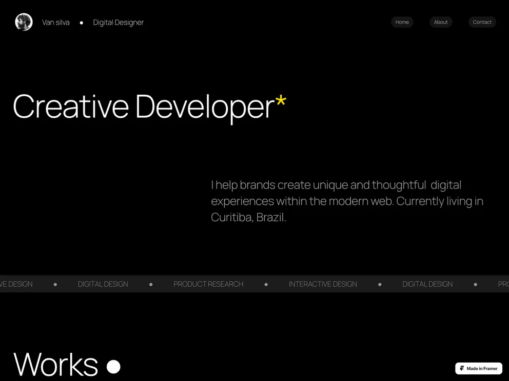 Creative Developer Portfolio screenshot