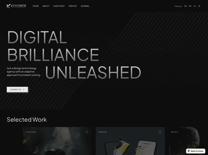 Koober - Creative Portfolio Website screenshot