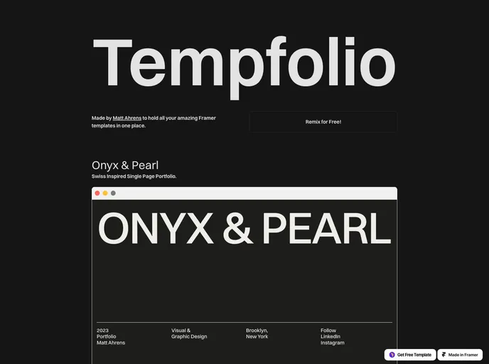 Tempfolio screenshot