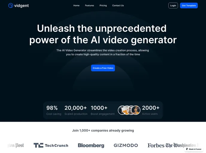 Vidgent - AI for Dynamic Video Creation screenshot