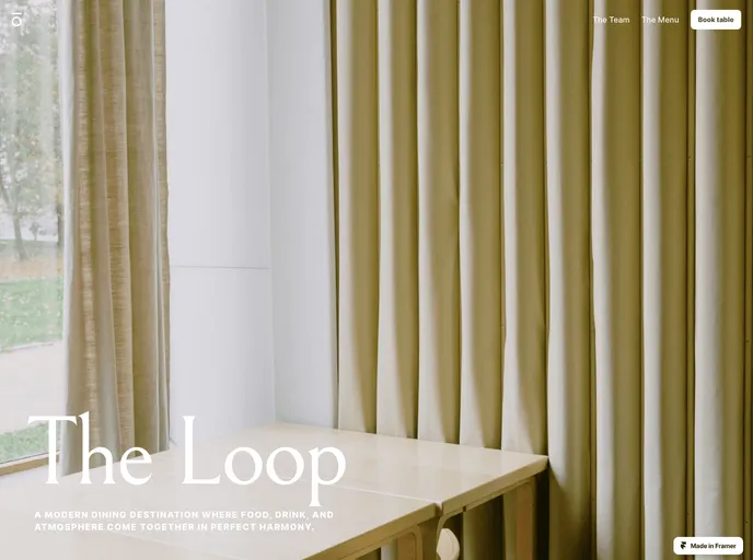 The Loop Restaurant Website Template screenshot